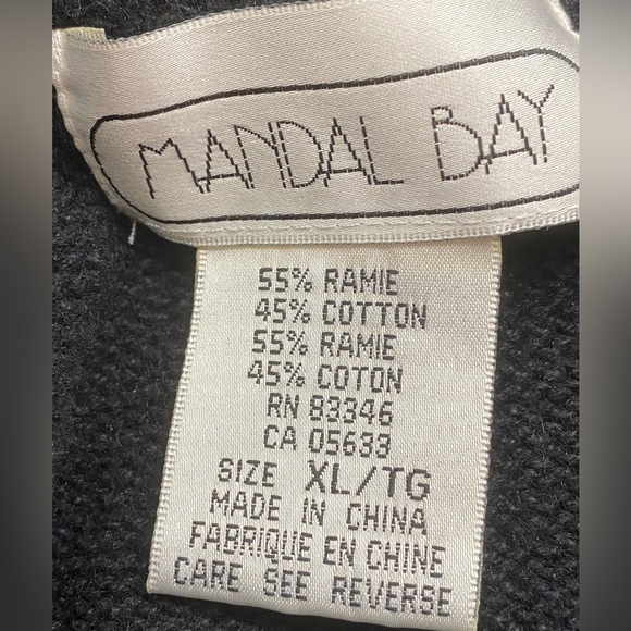 Mandal Bay Festive Black Holiday Cardigan with Colorful Embellishments Size XL - Picture 15 of 16